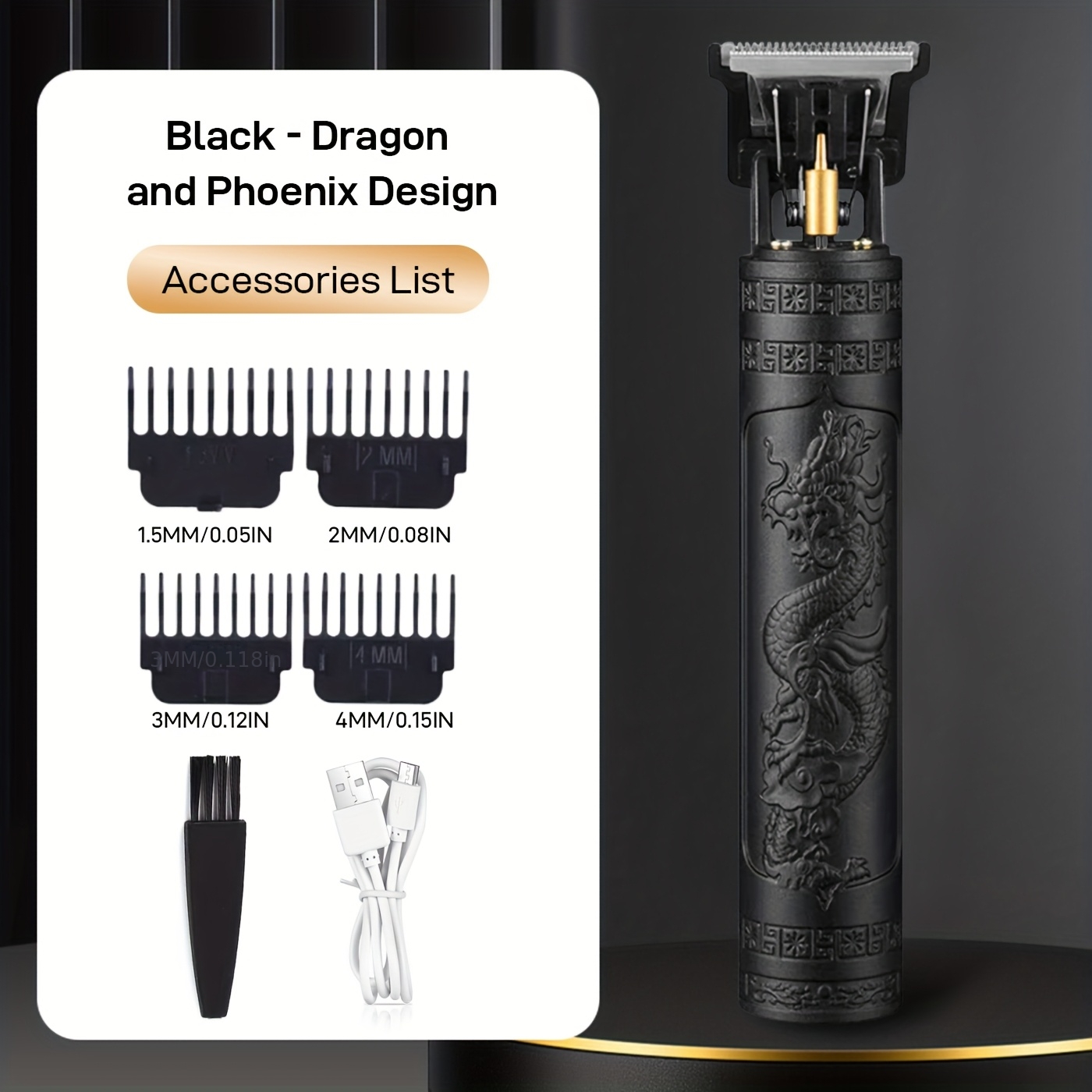 professional hair clipper and beard trimmer for men usb rechargeable lithium battery 4 attachments with adjustable comb ideal for grooming and styling hair trimmer for men Product details 2